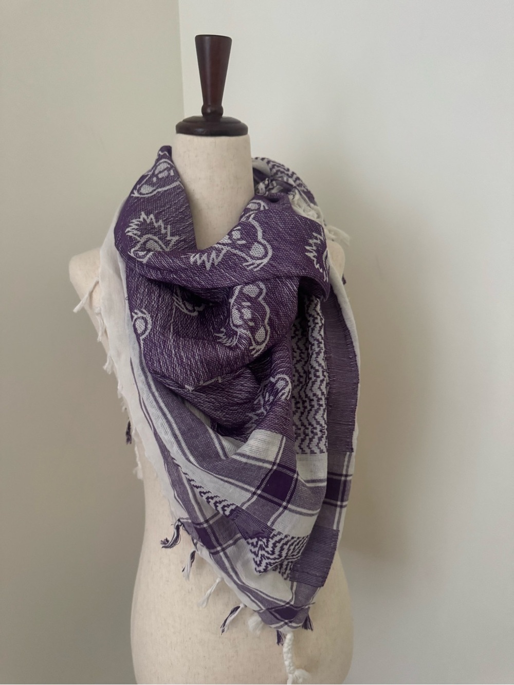 Grateful Dead Sunshine Joy Purple Dancing Bears Cotton Scarf 2010